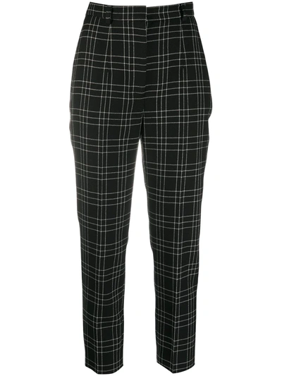 Alexander Mcqueen Check-pattern Tailored Trousers In Black