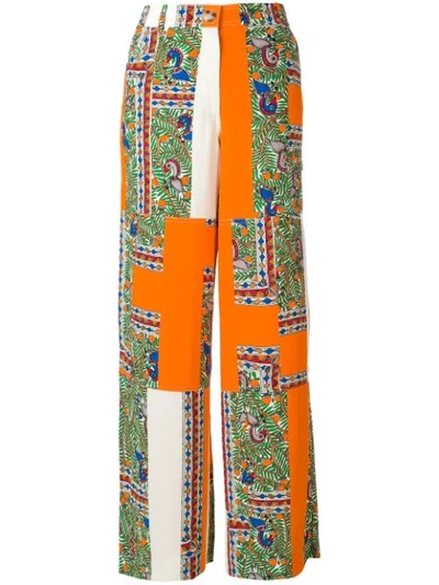 Tory Burch Something Wild Trousers In Arancio Multicolor