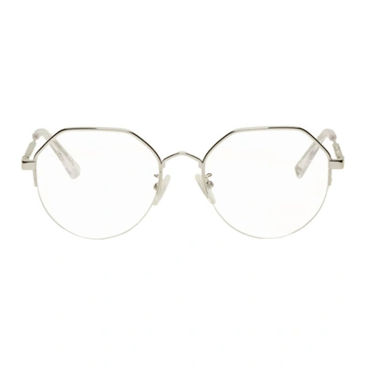 Mcq By Alexander Mcqueen Mcq Alexander Mcqueen Silver Hexagonal Glasses In 003 Ssilver