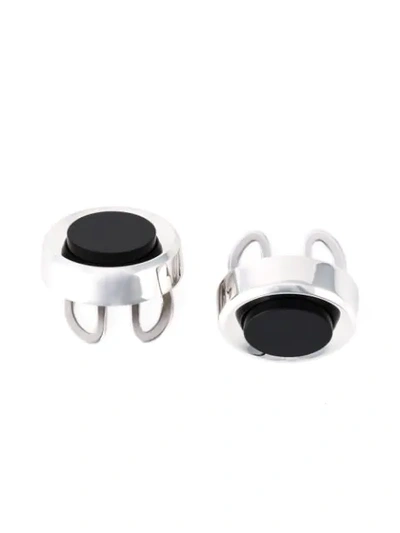 Lanvin Onyx Cufflinks In Metallic