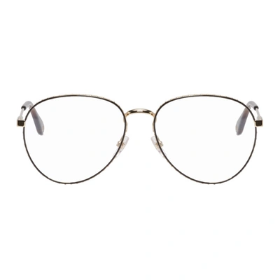 Givenchy Gold And Brown Studded Edge Glasses In 0j5g Gold
