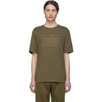 Helmut Lang Logo-patch Cotton T-shirt In Green