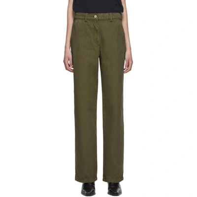 Our Legacy Khaki Workwear Trousers In Dark Olive