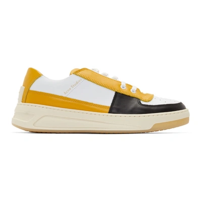 Acne Studios Perry Colorblock Leather Sneakers In Yellow