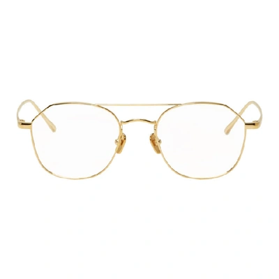 Linda Farrow Luxe Gold 977 C8 Square Glasses In Yellowgold