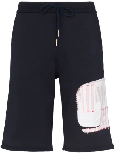 Thom Browne Whale Track Shorts In Blue