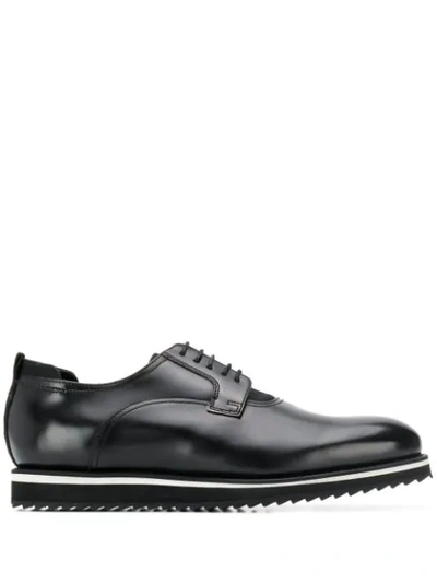 Karl Lagerfeld Contrast-sole Derby Shoes In Black