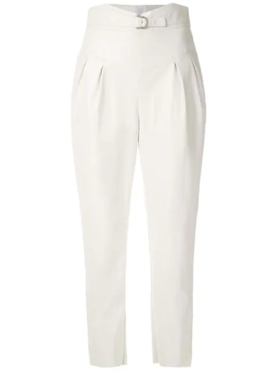 Framed Tulip Tapered Trousers In White