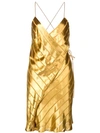 Michelle Mason Strappy Wrap Mini Dress In Gold