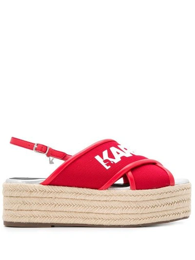 Karl Lagerfeld Kamini Platform Sling In Red