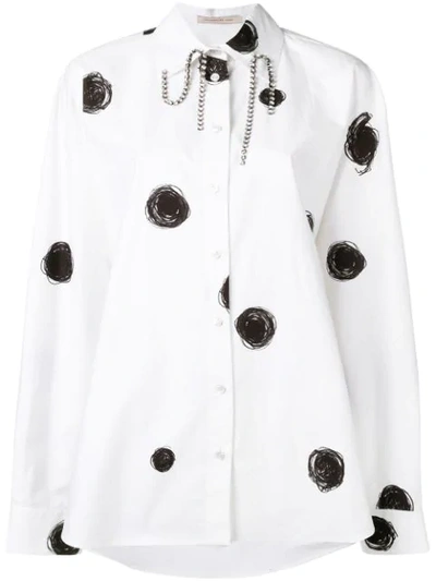 Christopher Kane Dot Print Cotton Shirt In White