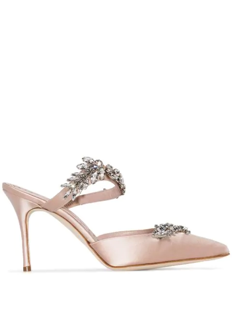 manolo blahnik crystal mules