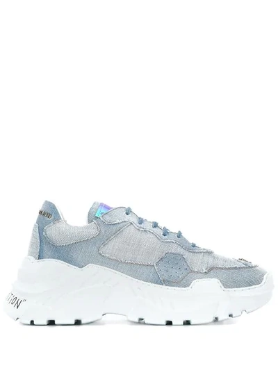 Philipp Plein Runner Statement Denim Trainers In Blue