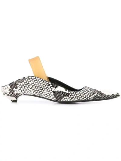 Proenza Schouler Python Embossed Slingback Pumps In Black