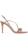 Gianvito Rossi Beige Manhattan 85 Patent Leather Sandals In Nude