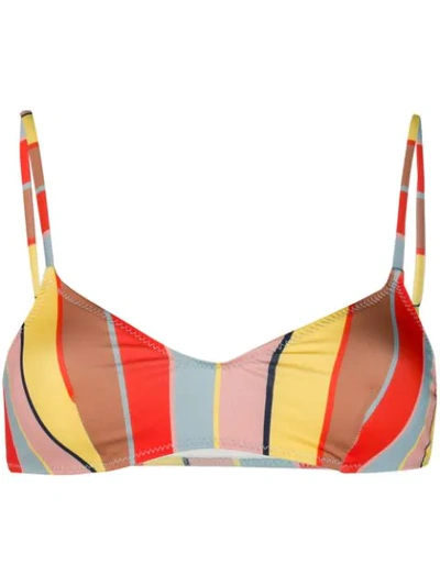 Solid & Striped Striped Bikini Top In Yellow