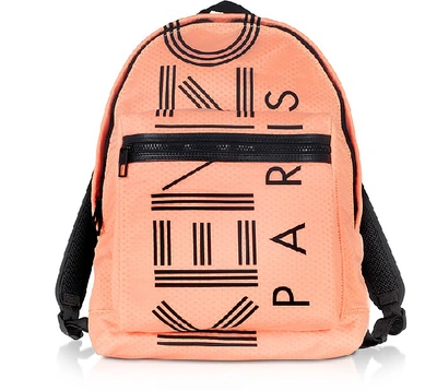 Kenzo Sport Logo Print Nylon Backpack In Orange