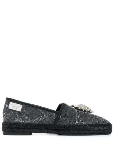 Philipp Plein Skull Espadrilles In Black