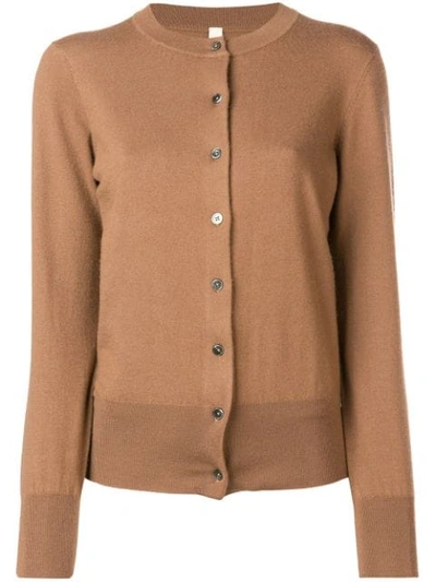 Extreme Cashmere Fine Knit Cardigan In Brown