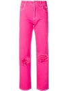 Msgm Slim Fit Jeans In Pink