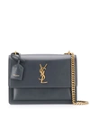 Saint Laurent Sunset Chain Shoulder Bag In Grey