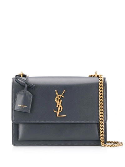 Saint Laurent Sunset Chain Shoulder Bag In Grey