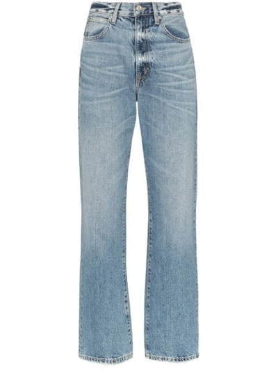 Slvrlake London Distressed High-waisted Jeans In Blue