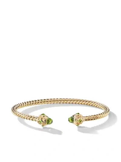 David Yurman 18kt Yellow Gold Renaissance Peridot 3.5mm Cuff In 88epr