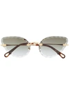 Chloé Rosie Gold-tone Cat Eye Sunglasses In Green And Other