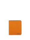 Prada Logo Plaque Card Holder In Orange