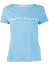 Calvin Klein Jeans Est.1978 Logo Brand T-shirt In Blue