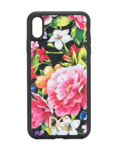 Dolce & Gabbana Iphone X Floral Print Cover In Black