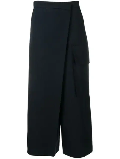 Ports 1961 Cropped Wide-leg Trousers In Blue