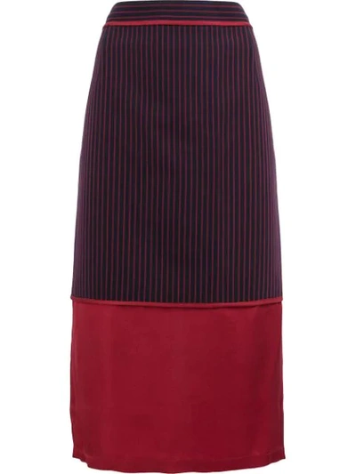 Sies Marjan Striped Panel Midi Skirt In Multicolor