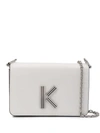 Kenzo K Plaque Shoulder Bag In 01 Blanc