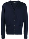 Dsquared2 Logo Embroidered Cardigan In Blue