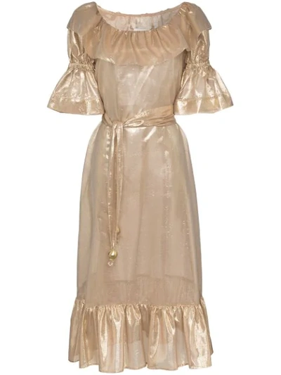 lisa marie fernandez gold dress Lisa Marie Fernandez