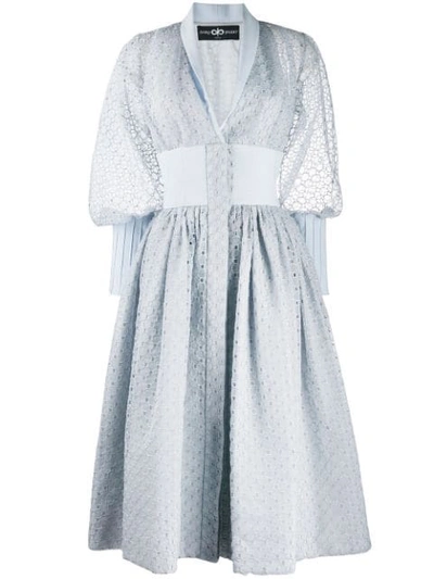 Avaro Figlio Broderie Anglaise Flared Dress In Blue
