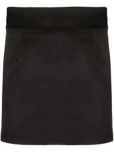 Alexandre Vauthier Satin Pencil Skirt In Black