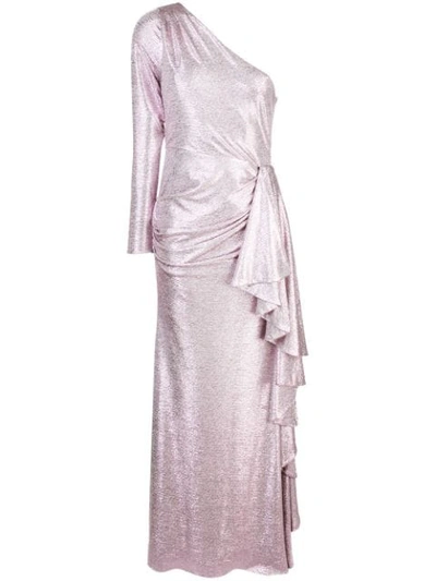 Zac Zac Posen 'ray' Metallic-robe - Rosa In Pink