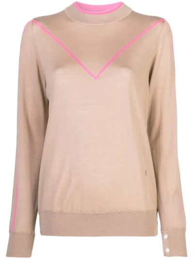 Adam Lippes Pink Trim Jumper In Neutrals
