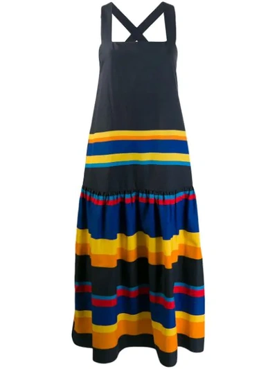 Chinti & Parker Striped Shift Dress In Blue