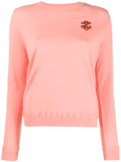 Chinti & Parker Anchor Embroidered Sweater In Pink