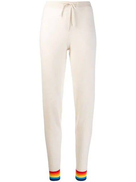 white cinched sweatpants