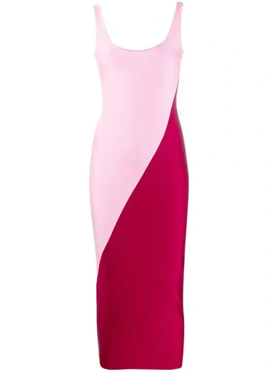 Fausto Puglisi Contrast Midi Dress In 766 Pink