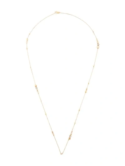 John Hardy 18kt Yellow Gold Dot Hammered Diamond Station Necklace