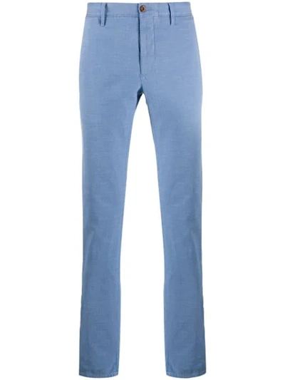 Incotex Micro Check Chinos In Blue