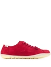 Camper Flat Lace-up Sneakers In Red