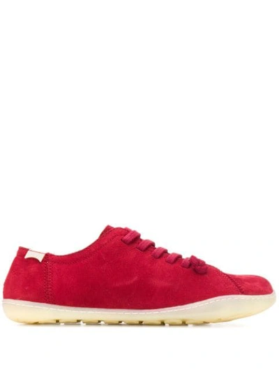 Camper Flat Lace-up Trainers In Red