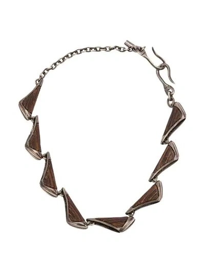 Tobias Wistisen Multi Plate Necklace In Brown